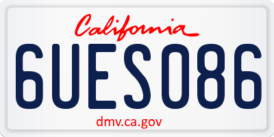 CA license plate 6UES086