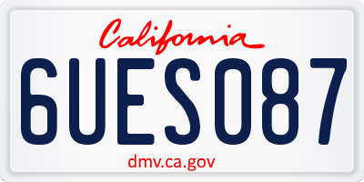 CA license plate 6UES087