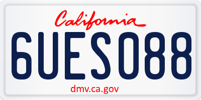CA license plate 6UES088
