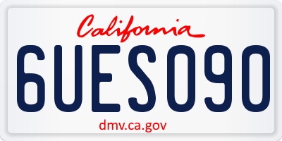 CA license plate 6UES090