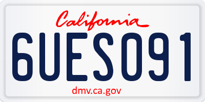 CA license plate 6UES091