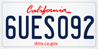 CA license plate 6UES092