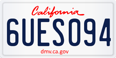 CA license plate 6UES094