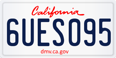 CA license plate 6UES095