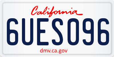 CA license plate 6UES096