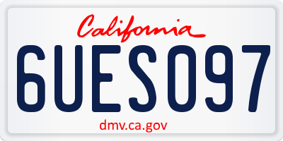 CA license plate 6UES097