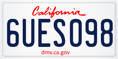CA license plate 6UES098
