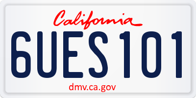 CA license plate 6UES101