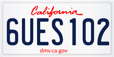 CA license plate 6UES102
