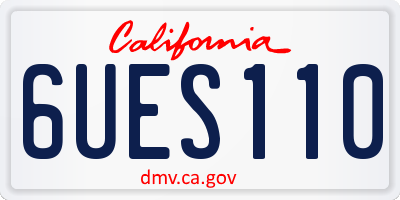 CA license plate 6UES110
