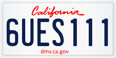 CA license plate 6UES111