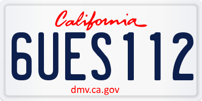 CA license plate 6UES112