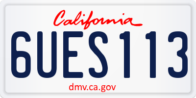 CA license plate 6UES113