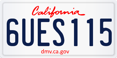 CA license plate 6UES115