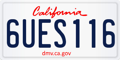 CA license plate 6UES116