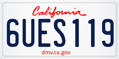 CA license plate 6UES119