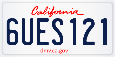 CA license plate 6UES121