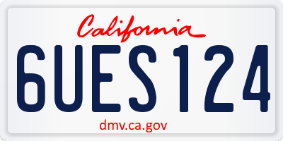 CA license plate 6UES124