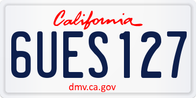 CA license plate 6UES127