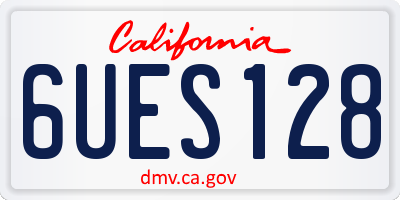 CA license plate 6UES128