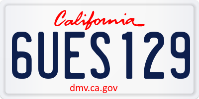 CA license plate 6UES129