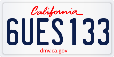 CA license plate 6UES133