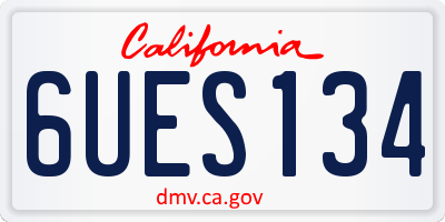CA license plate 6UES134