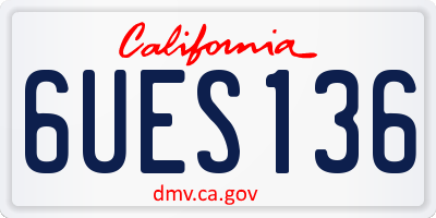 CA license plate 6UES136