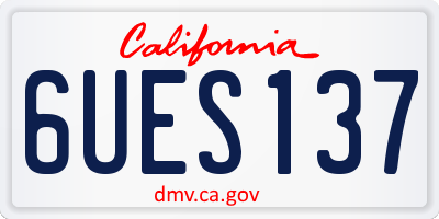 CA license plate 6UES137