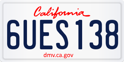 CA license plate 6UES138