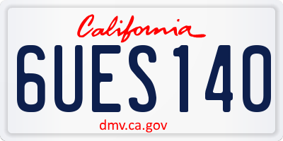 CA license plate 6UES140