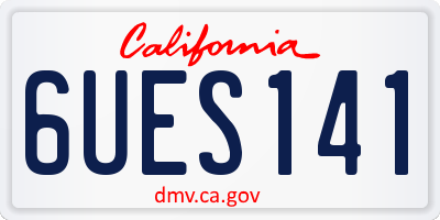 CA license plate 6UES141