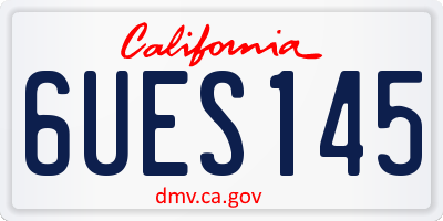 CA license plate 6UES145