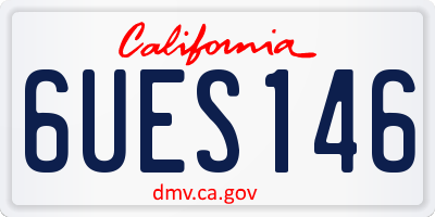 CA license plate 6UES146