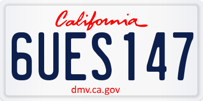 CA license plate 6UES147