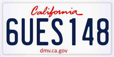 CA license plate 6UES148