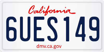 CA license plate 6UES149