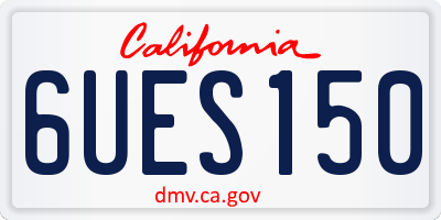 CA license plate 6UES150
