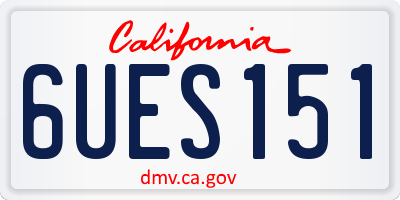 CA license plate 6UES151