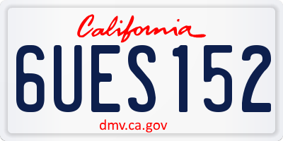 CA license plate 6UES152