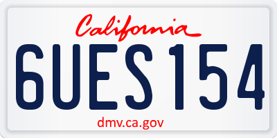 CA license plate 6UES154