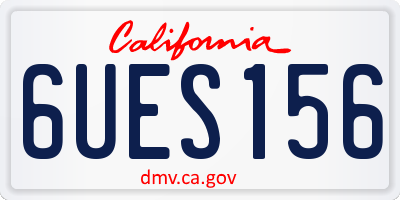 CA license plate 6UES156