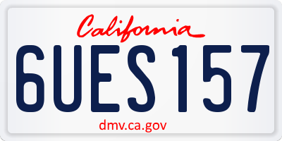CA license plate 6UES157