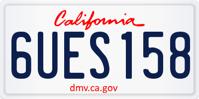 CA license plate 6UES158