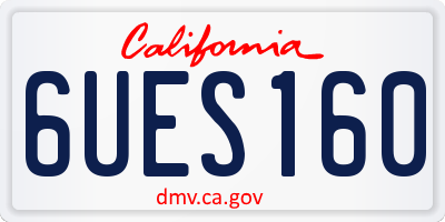 CA license plate 6UES160