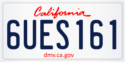 CA license plate 6UES161