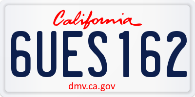 CA license plate 6UES162