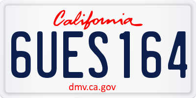 CA license plate 6UES164
