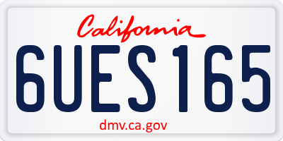 CA license plate 6UES165