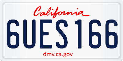 CA license plate 6UES166